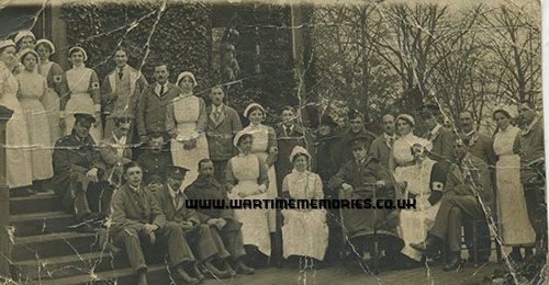 Leeds or Swanage Auxiliary Hospital. Will Flanders is 3rd male standing from left.